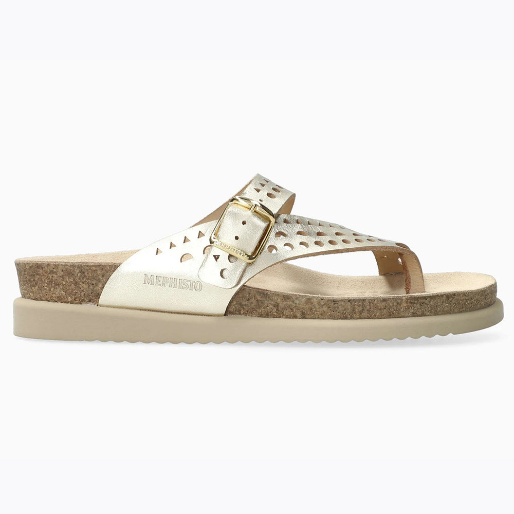 Mephisto Helen Women's Toe Thong Sandals Perf in Gold