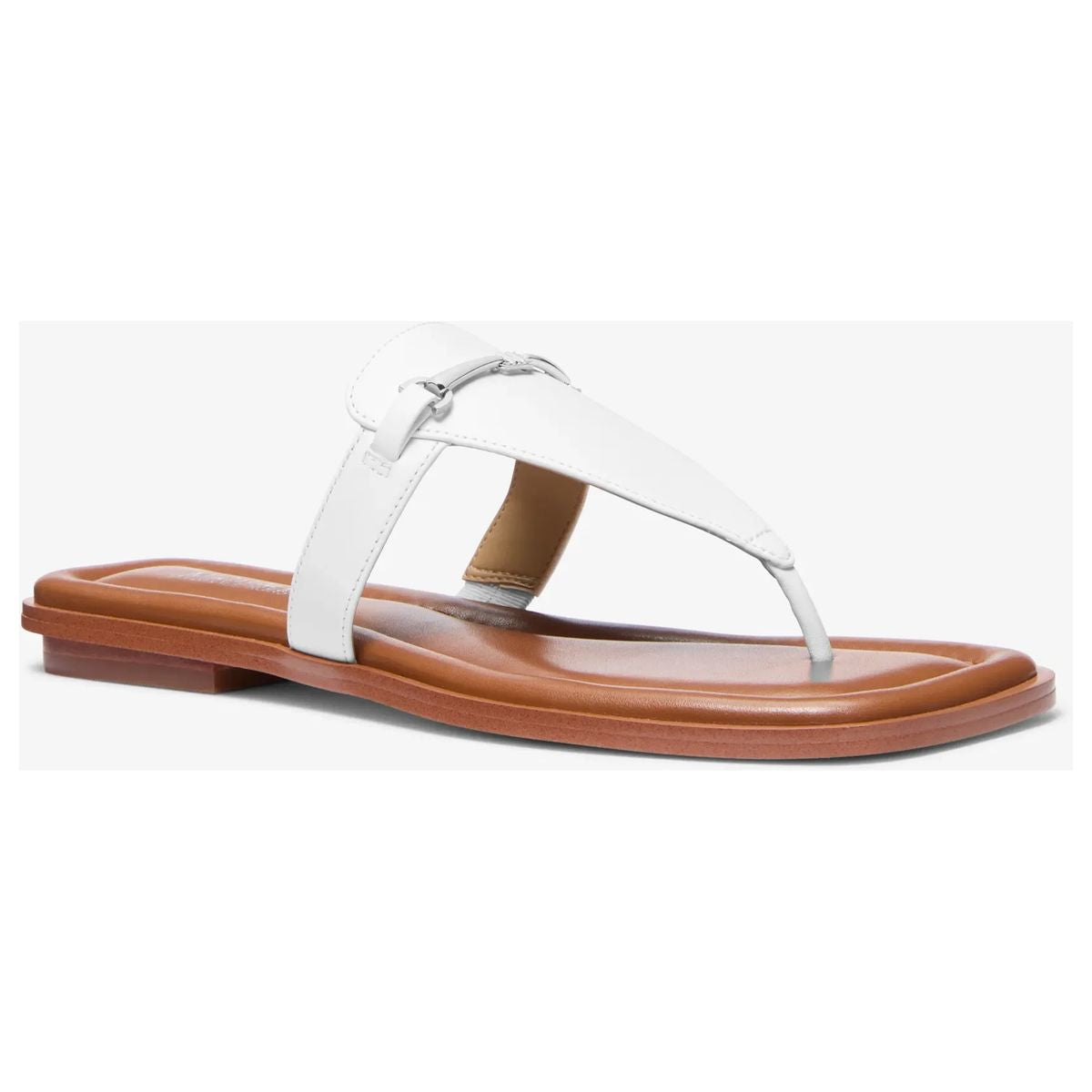 Michael Kors Lena Leather T-Strap Sandal in White