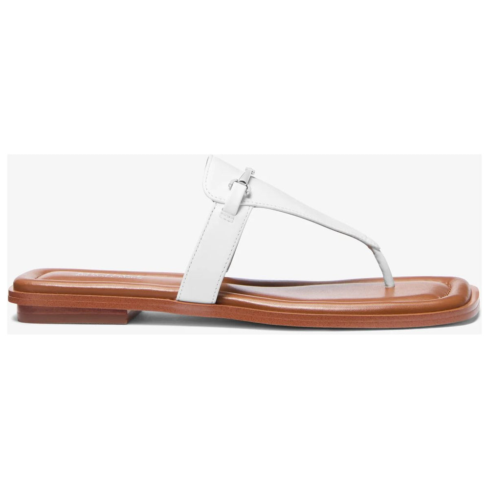 Michael Kors Lena Leather T-Strap Sandal in White