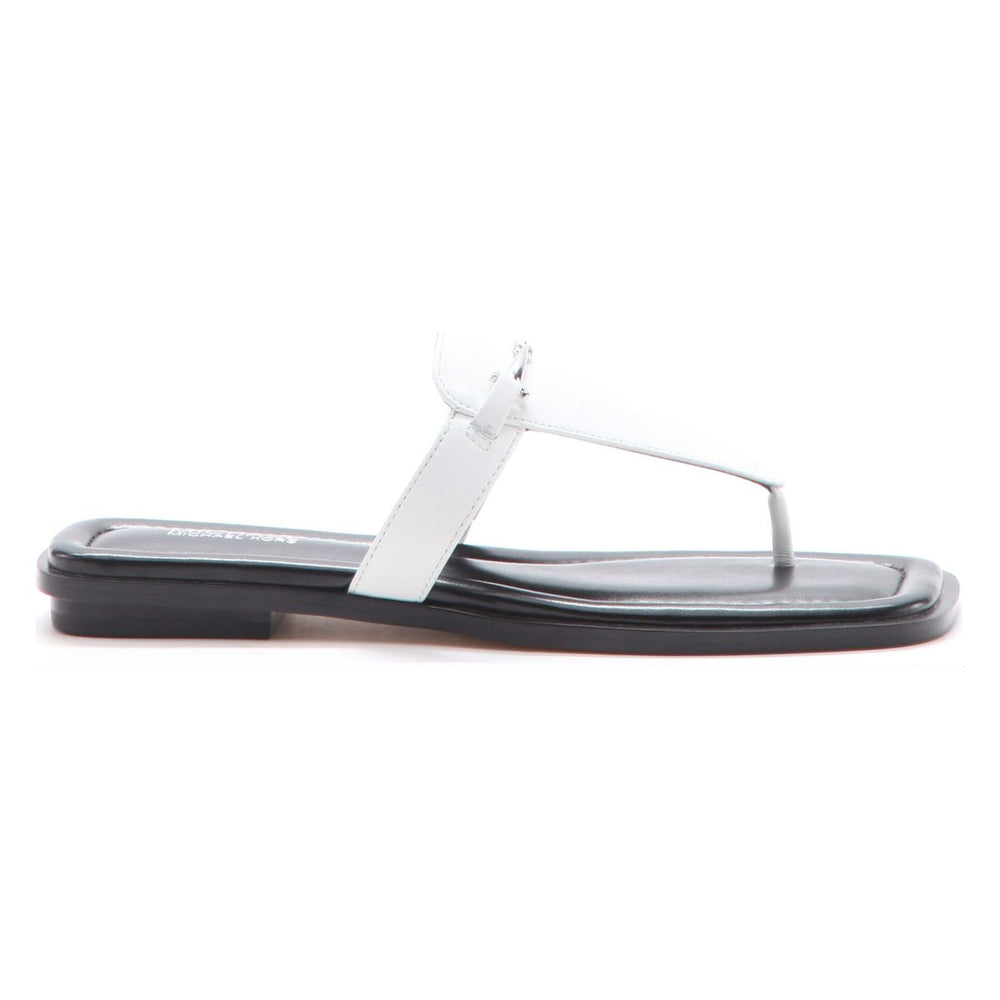 Michael Kors Lena Leather T-Strap Sandal in White for women.