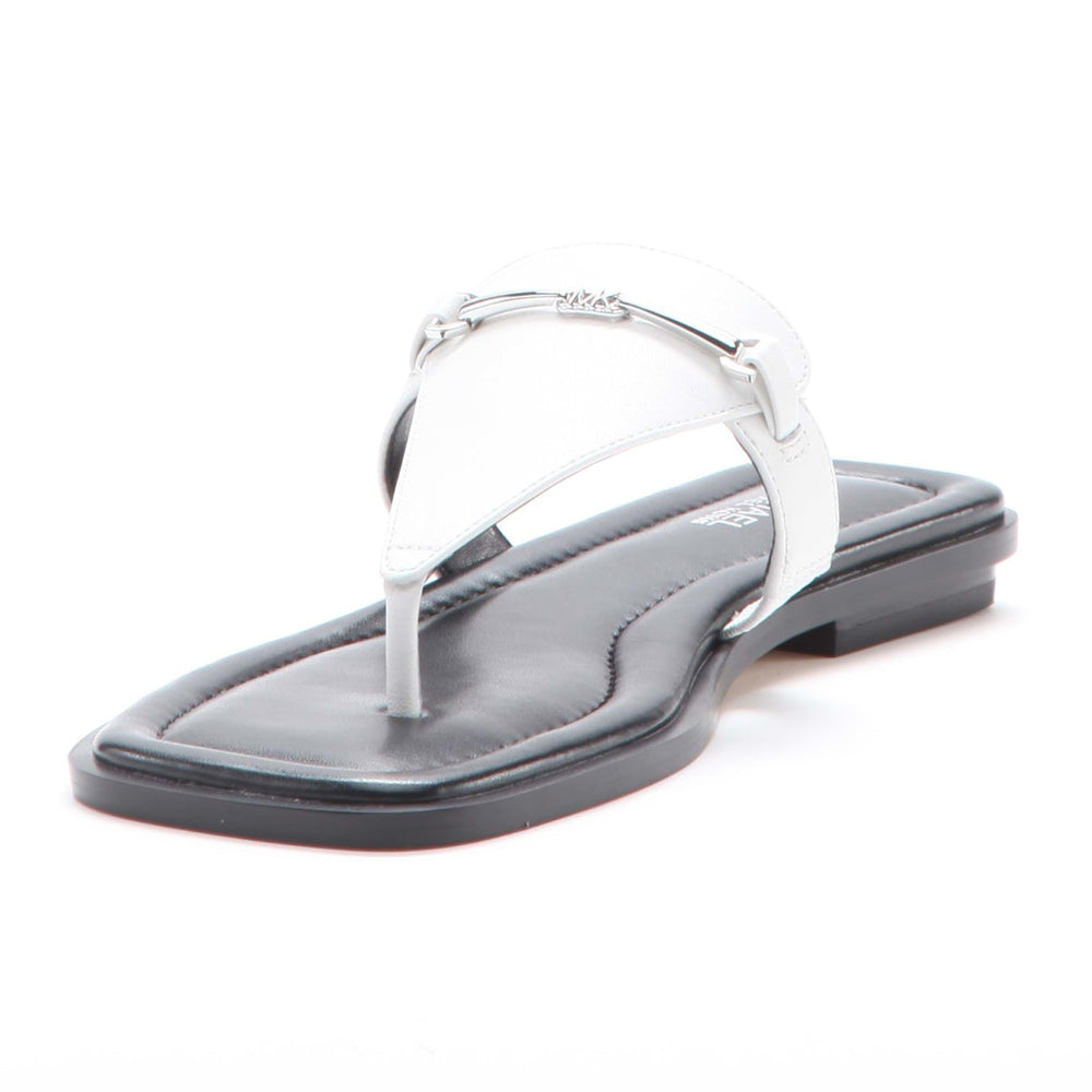 Michael Kors Lena Leather T-Strap Sandal in White