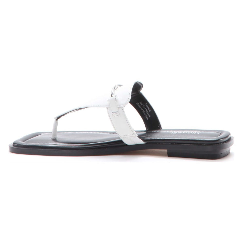 Michael Kors Lena Leather T-Strap Sandal in White