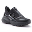 Michael Sami Zip Athleisure Sneaker in Black for women. Easy on/off sneaker.
