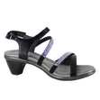 Naot Innovate Backstrap Heeled Sandal in Black with Rhinestones. 