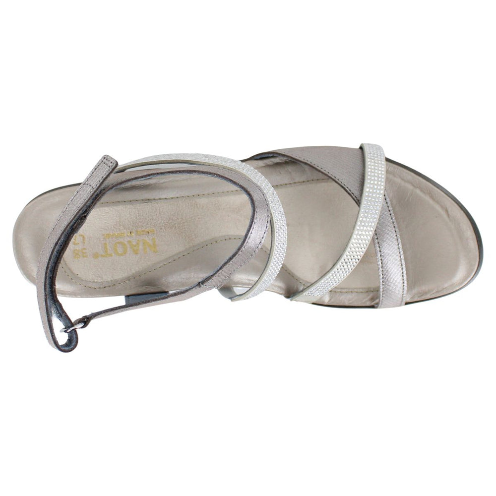 Naot Innovate Backstrap Heeled Sandal in Silver