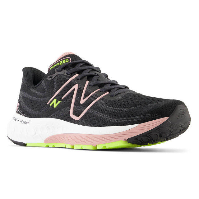 New Balance Women's Fresh Foam X 880v13 in pink + green + black comfortable breathable running shoes, Style #W880Y13