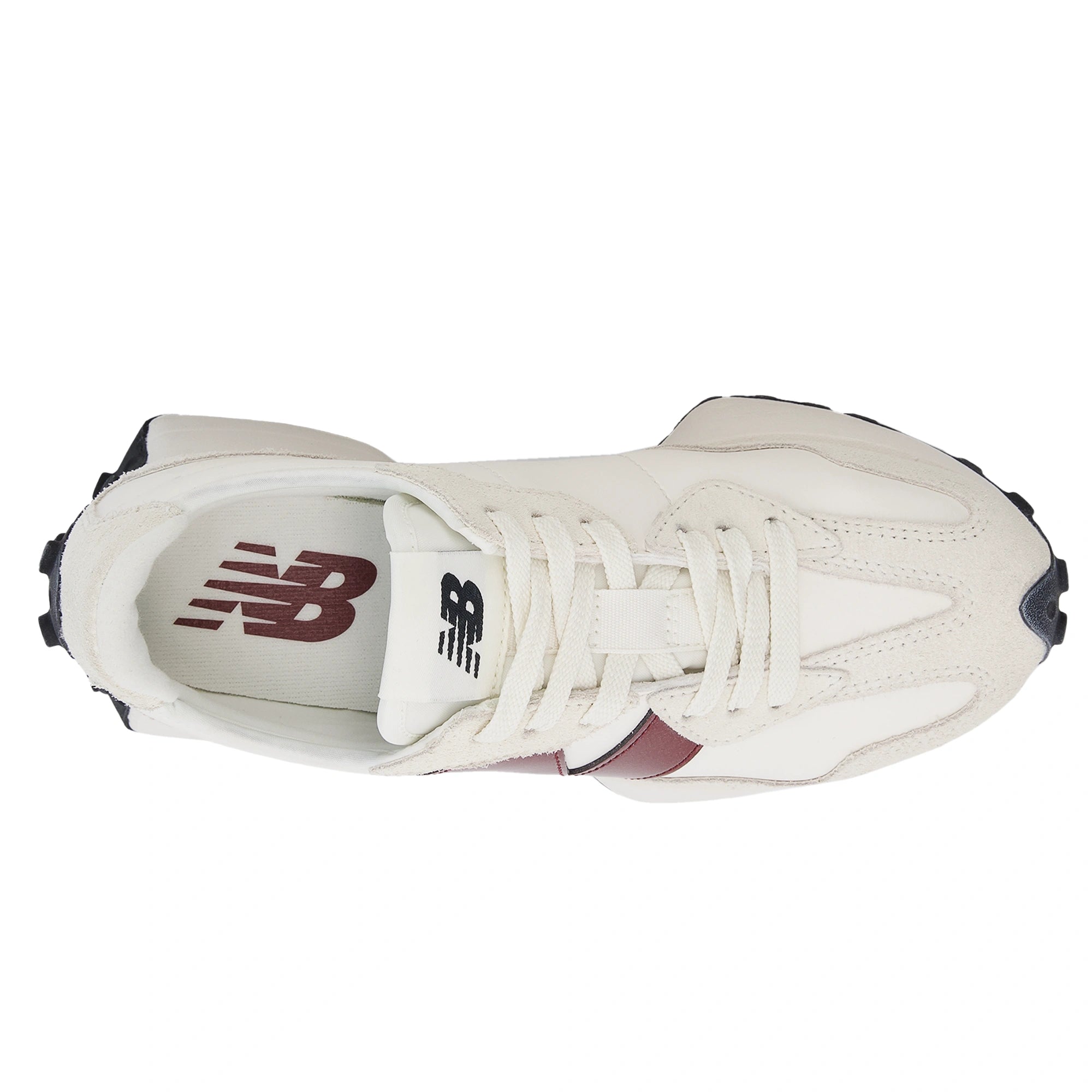 New Balance Women’s 327 Classic Retro Runner — Sea Salt/Burgundy