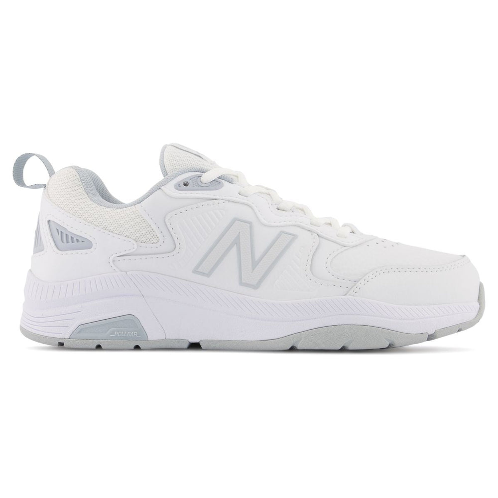 New Balance Women's WX857v3 Trainer in White, Comfortable all day walking shoes, Style #WX608AB5
