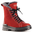 Olang Zaide Rosso Red women’s winter boots with full-grain leather and hydro-suede upper, shearling lining, lace and zipper closure, and ALASKA outsole with OC System® grips.