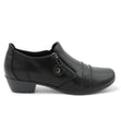 F3222 Low Block Heel Zip Shoe