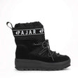 Black Galaxy Women's Pull ON Boot with lace-up closure and Pajar branding on the cuff. The boot has a round toe shape and a thick rubber traction sole.