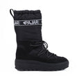 A black Galaxy Lama women's pull-on winter boot with a lace-up closure, featuring a waterproof upper and a round toe design. Pajar Galaxy High Black Boot.