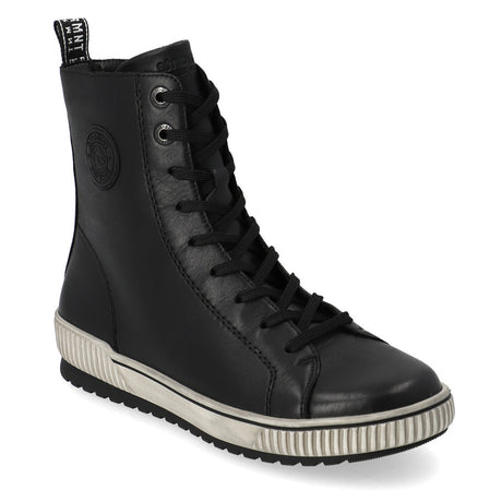 Remonte Odeon D0774 Women's Lace Up Boots, mid-cut sneaker boot is lined with plush fleece. Side Zipper with lace up front,insole cushions with lightweight support. Style #D0774-01