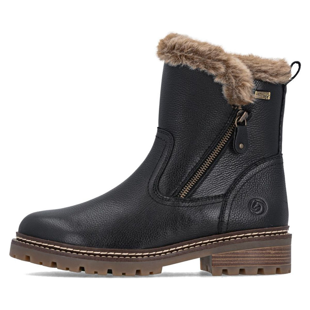 Remonte D0B83 Women's Mid Height Boot - Black