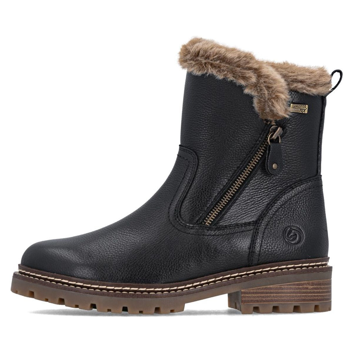 Remonte D0B83 Women's Mid Height Boot - Black