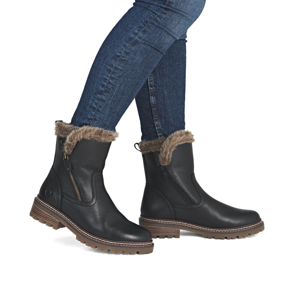 Remonte D0B83 Women's Mid Height Boot - Black