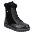 Remonte D0U76 Suede Lace Up Women's Boots, lace up winter oots fur lined, durable waterproof leather exterior. Style #D0U76-01