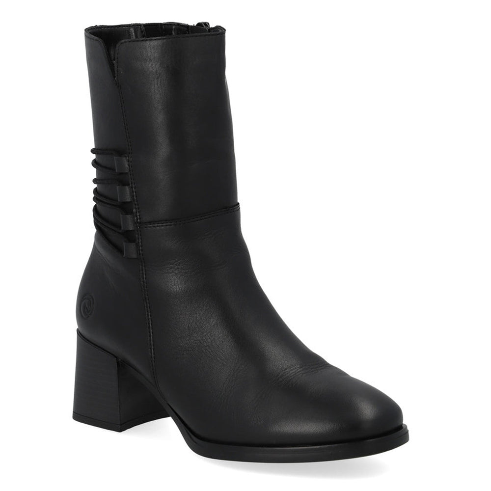Remonte D0V71 Women's Ankle Boots, High quality leather exterior, wide heel comfortable for all day wear. Style #D0V71-01 