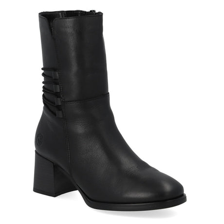 Remonte D0V71 Women's Ankle Boots, High quality leather exterior, wide heel comfortable for all day wear. Style #D0V71-01 