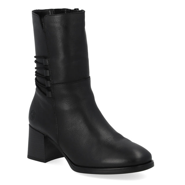 Remonte D0V71 Women's Ankle Boots, High quality leather exterior, wide heel comfortable for all day wear. Style #D0V71-01 