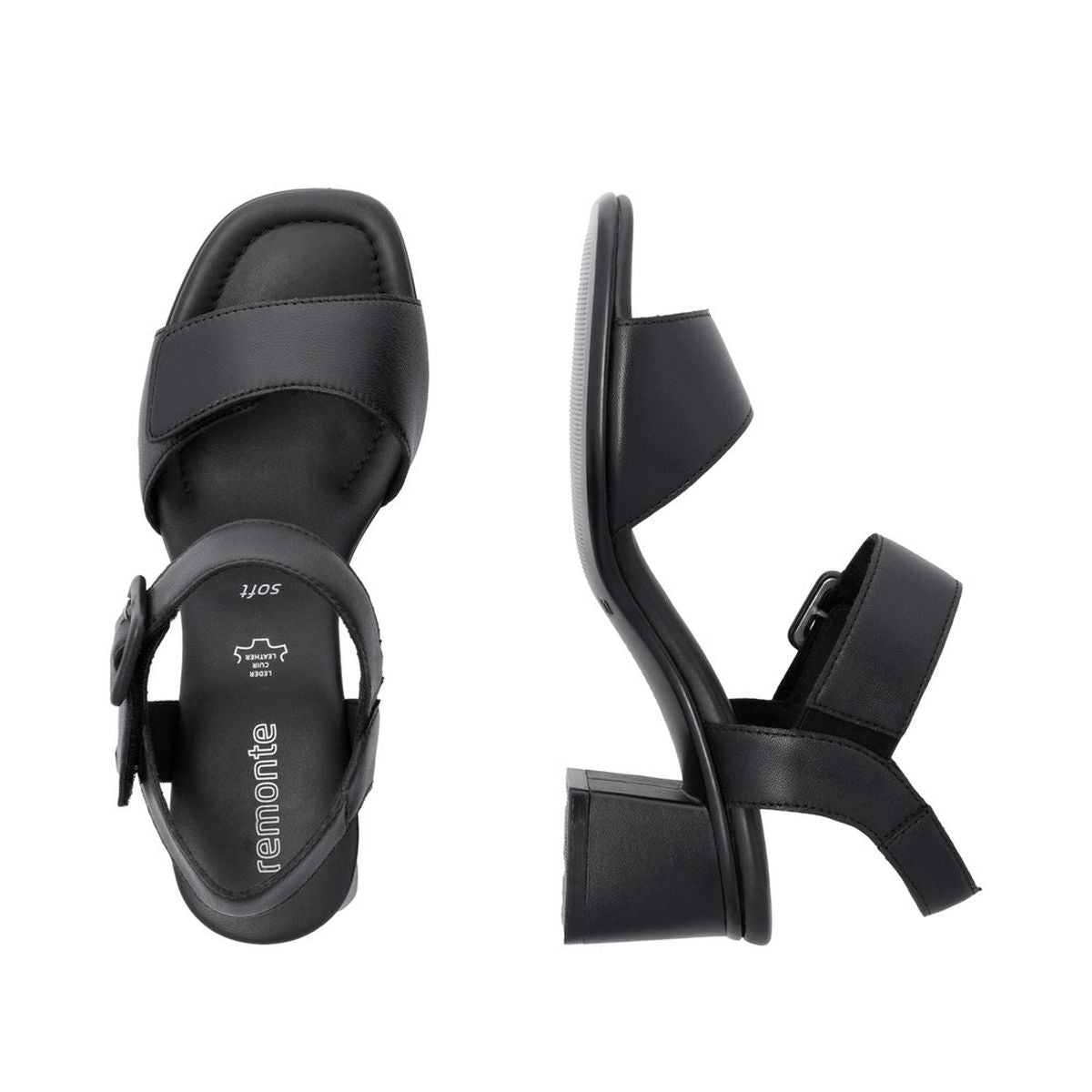 Remonte D1K51 Women's Strap Heel Sandals in Black