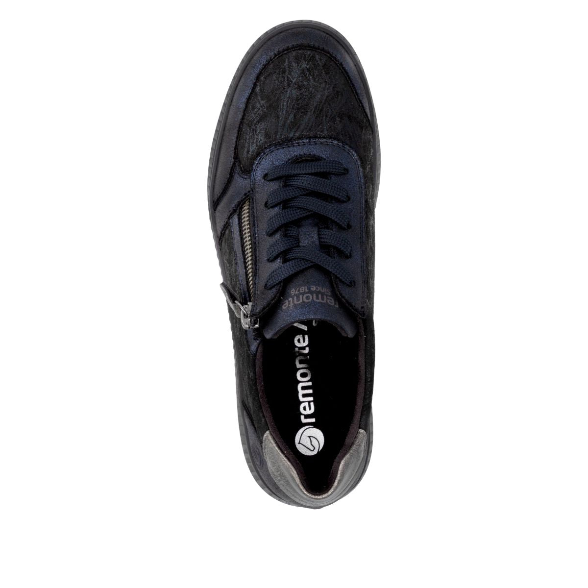 Remonte D2E05 Women's Lace Zip Sneaker – Navy Black