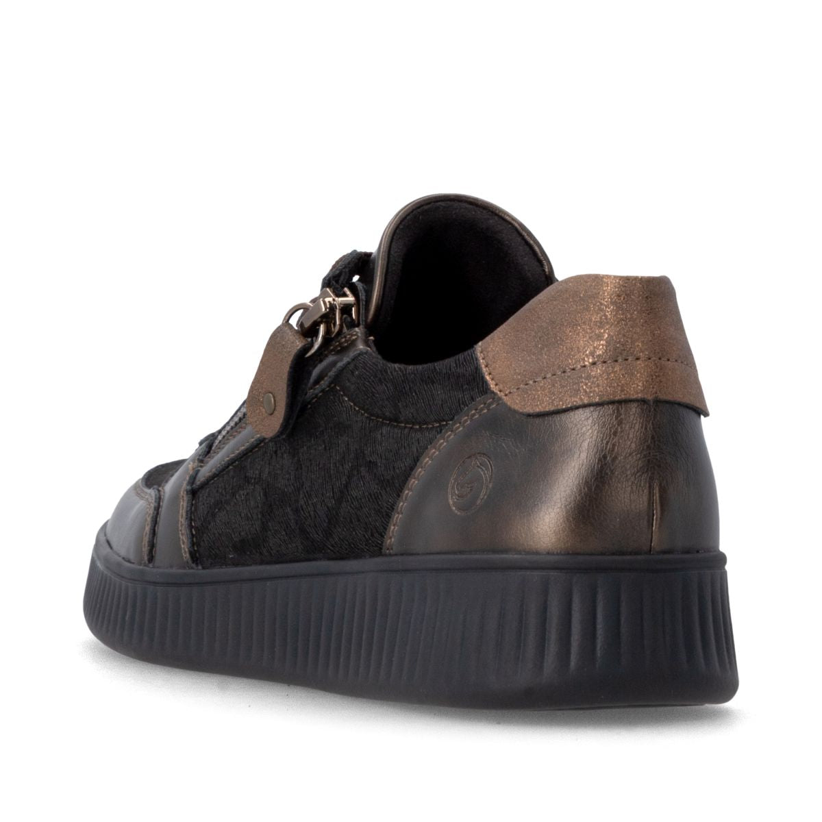 Remonte D2E05 Women's Lace Zip Sneaker – Brown Black
