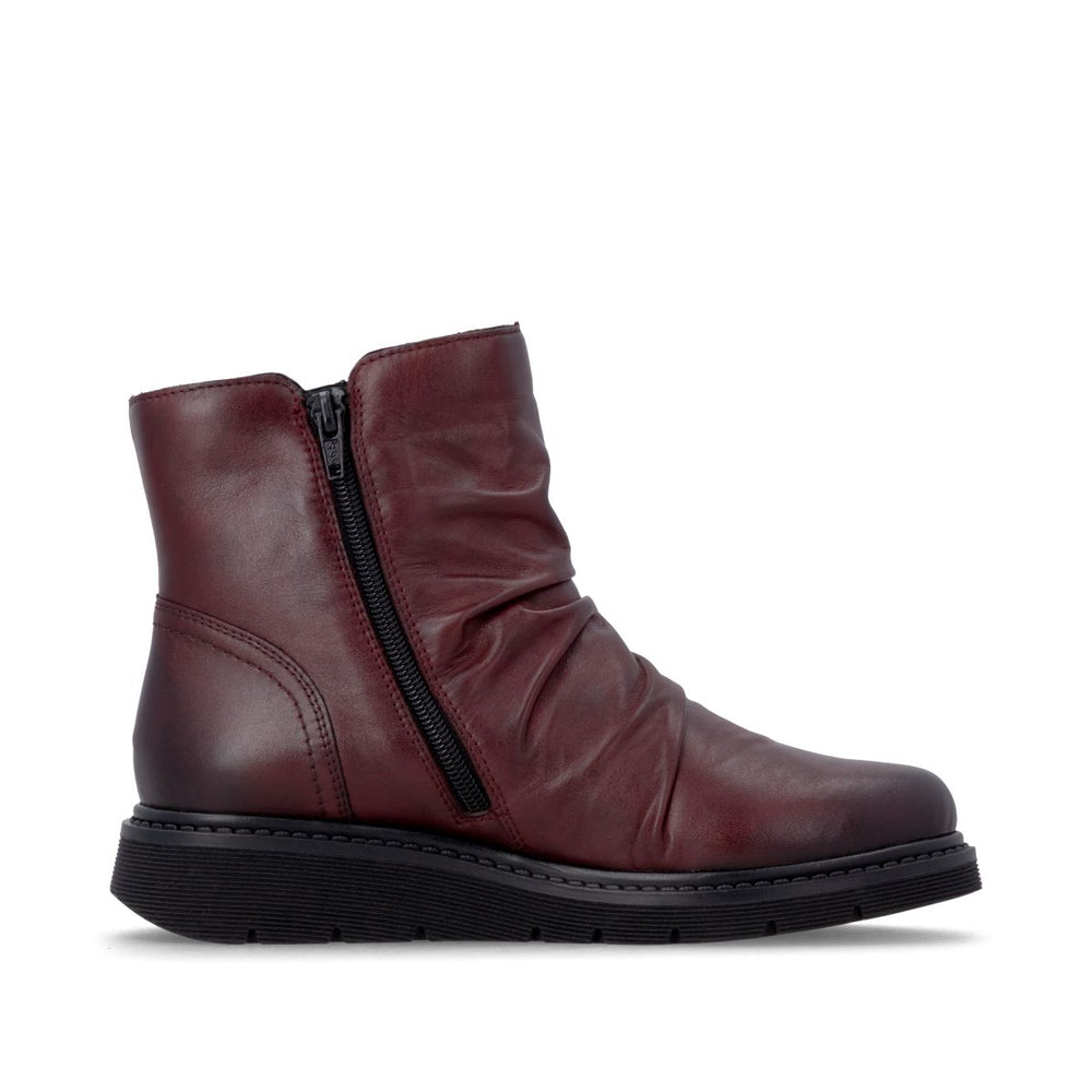 Remonte D3981 Women's Zip Ankle Boot – Red