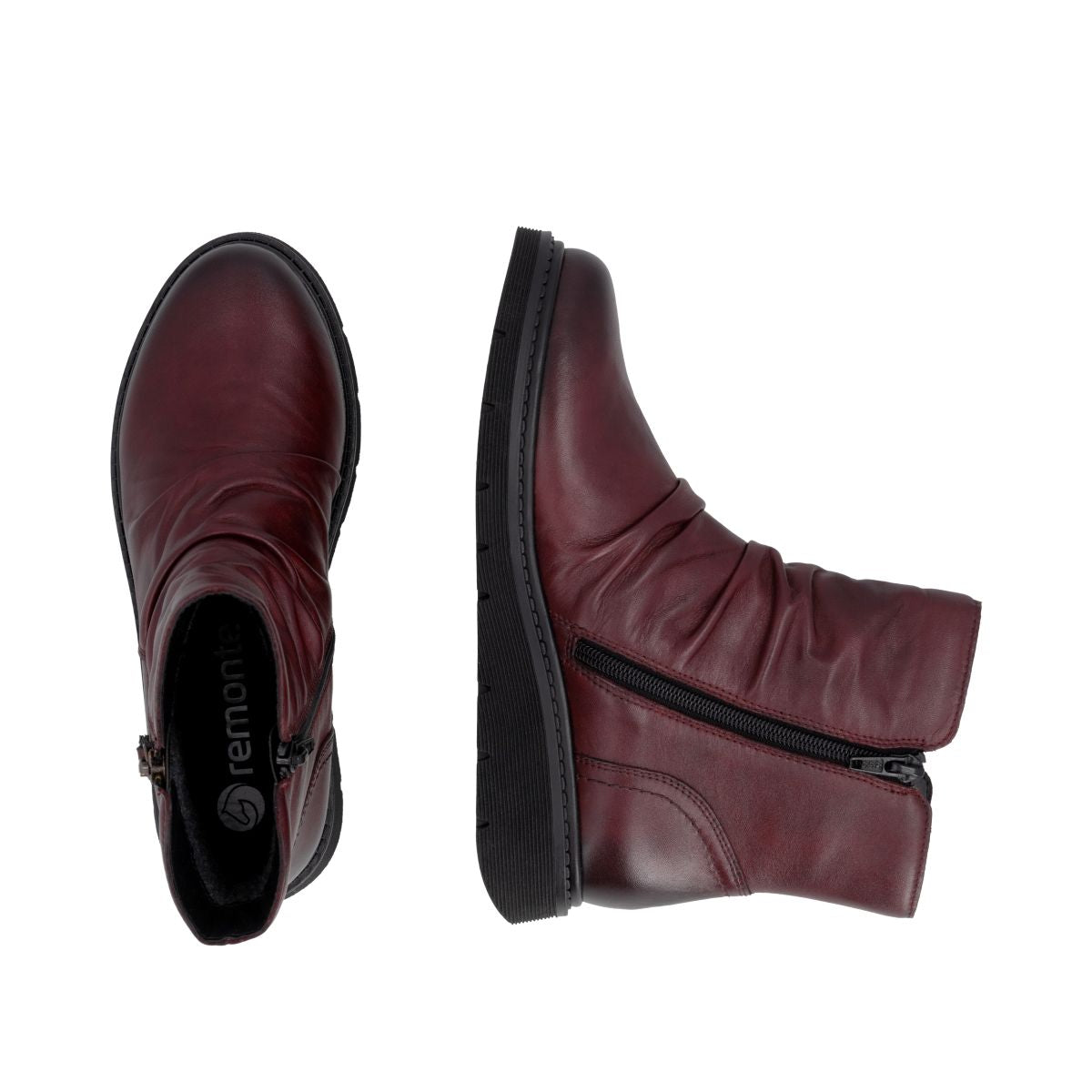 Remonte D3981 Women's Zip Ankle Boot – Red