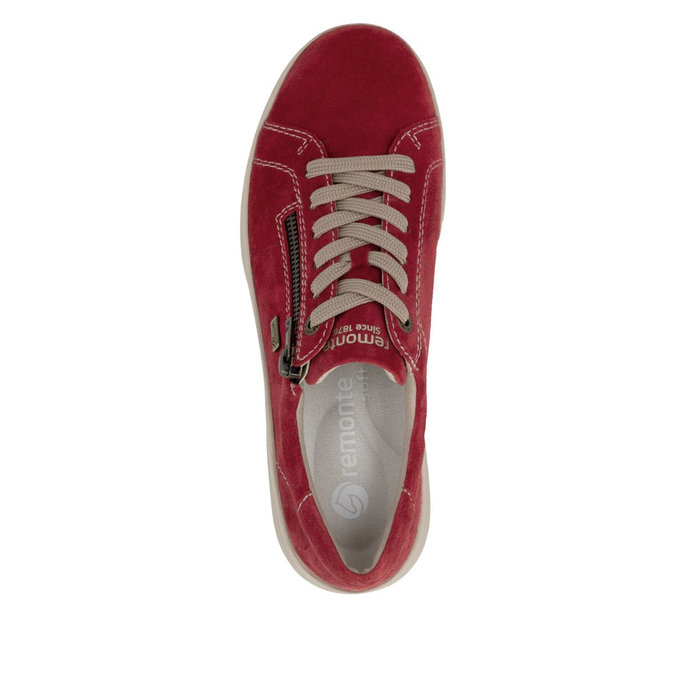 Remonte D3Q00 Women's Lace Zip Sneaker – Red