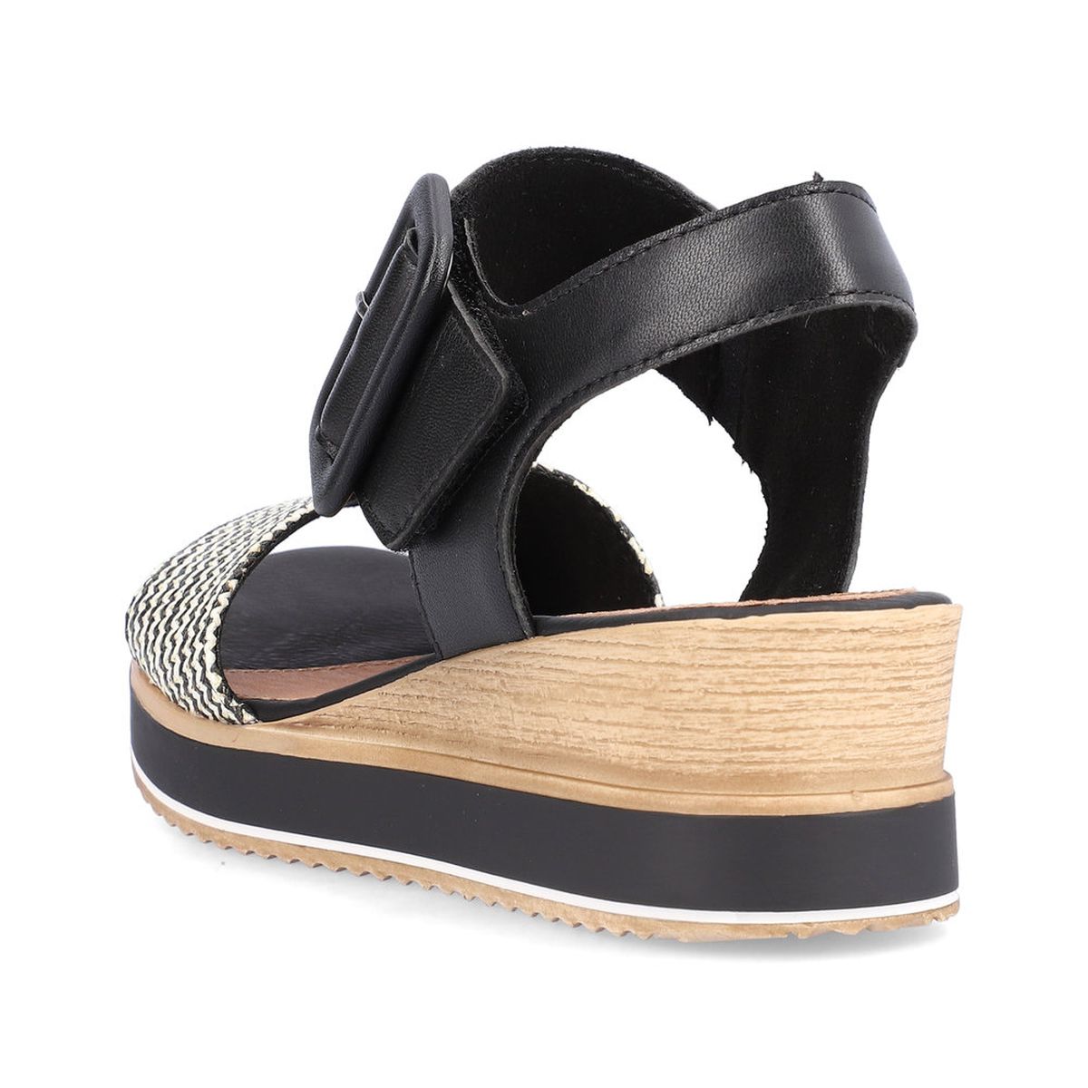 Remonte D6453 Women's Strap Wedge Sandals in Black