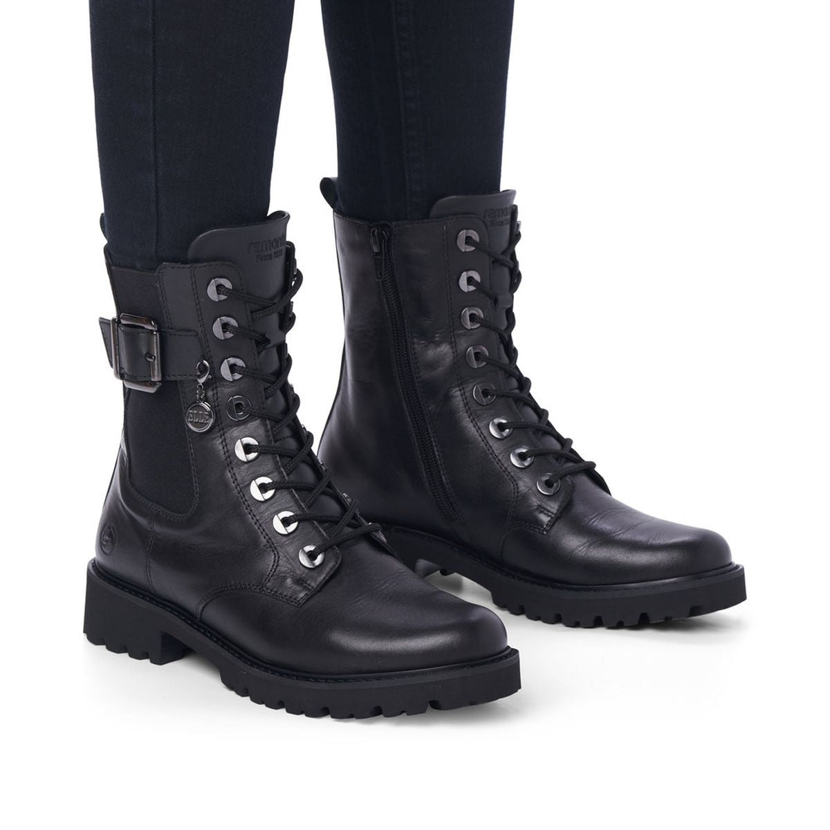 Remonte D8668 Women's Black Biker Boots