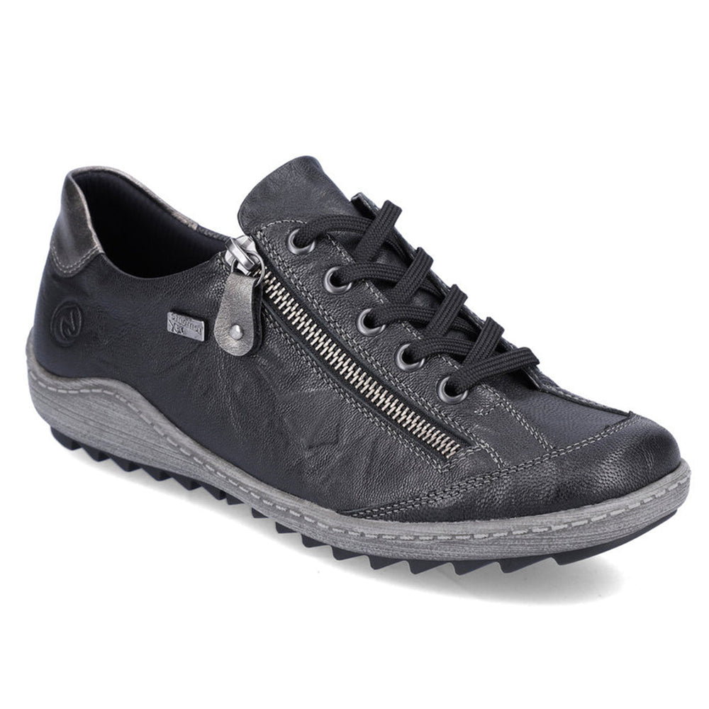 Remonte R1402 Women's Lace Up Shoe, soft leather upper with side zipper and lace up front for easy on and off. Style #D1402-06