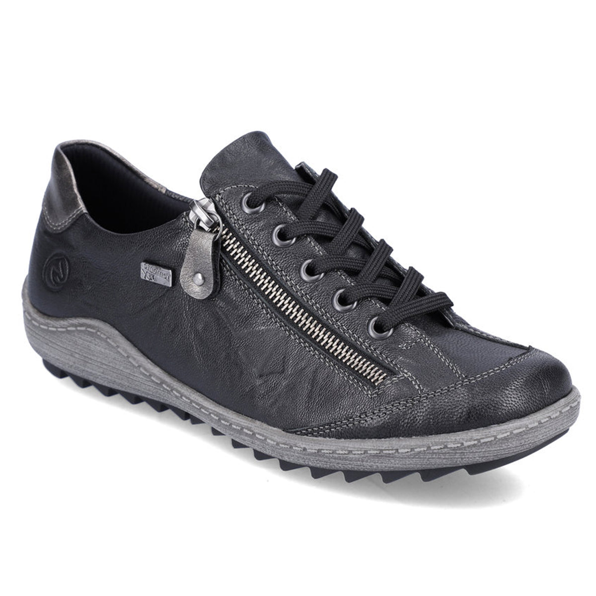 Remonte R1402 Women's Lace Up Shoe, soft leather upper with side zipper and lace up front for easy on and off. Style #D1402-06