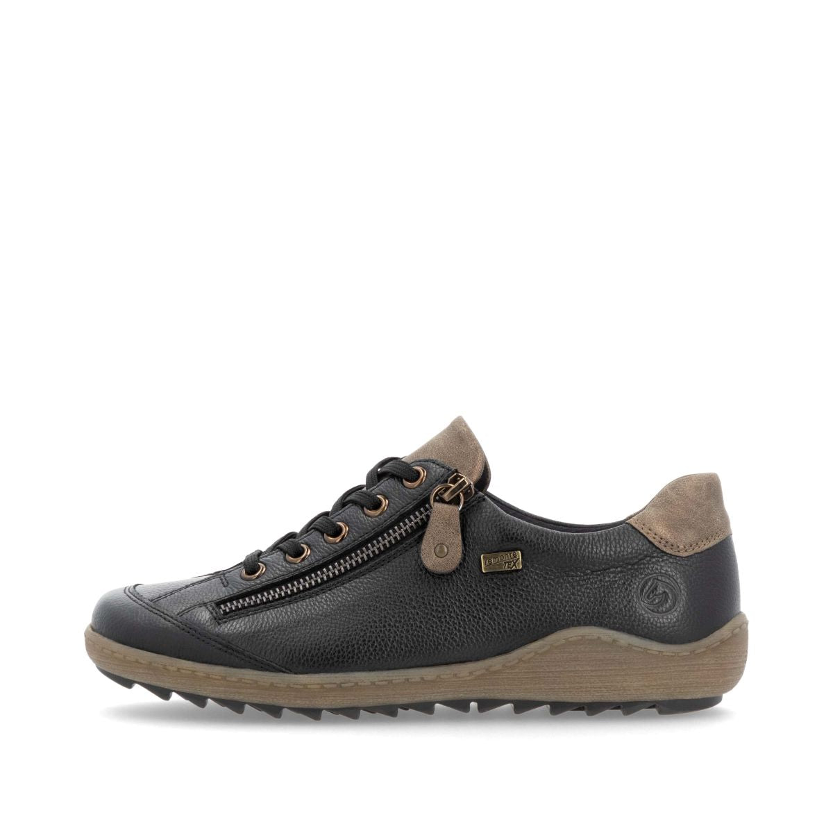 Remonte R1402 Women's Lace Zip Shoe – Black Brown