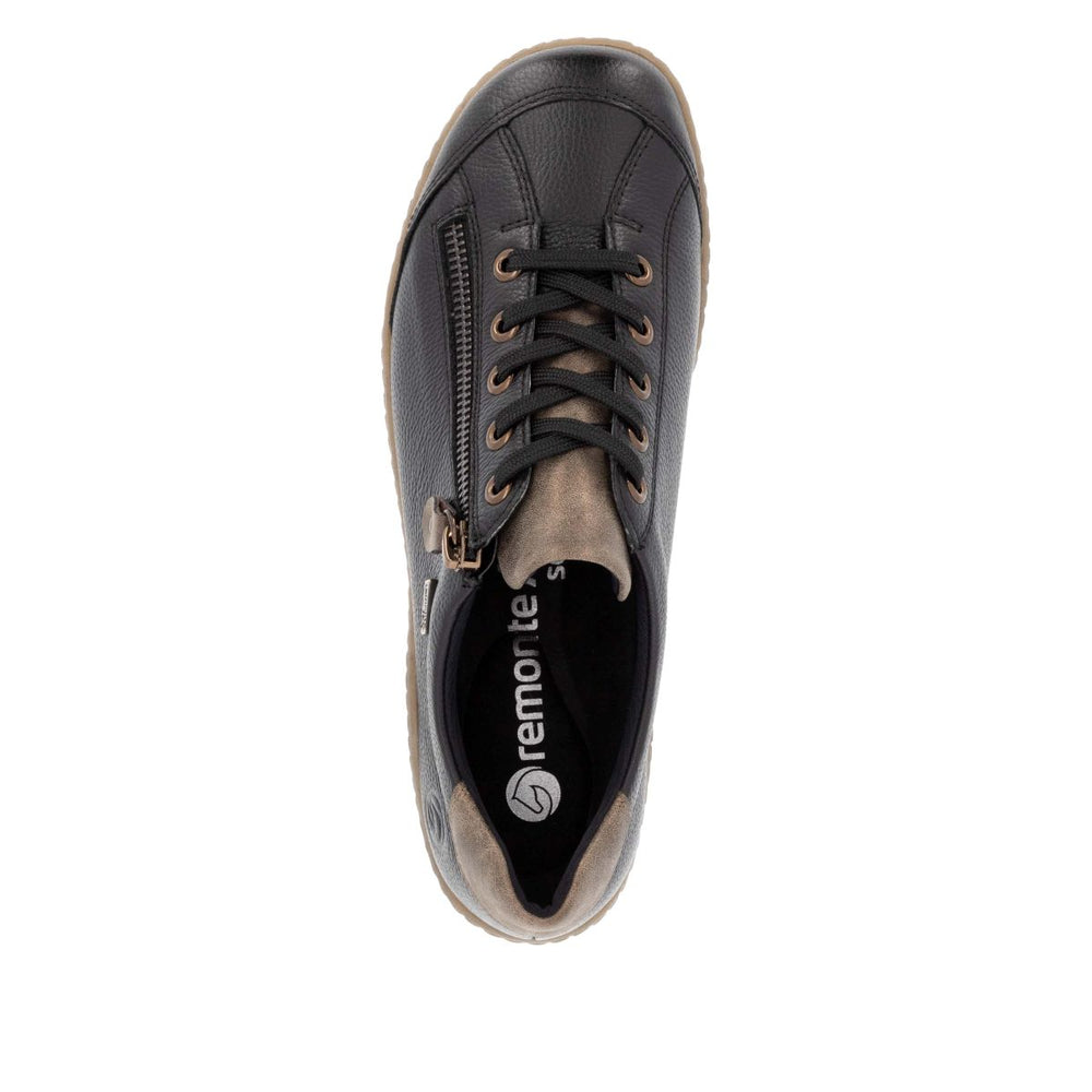 Remonte R1402 Women's Lace Zip Shoe – Black Brown