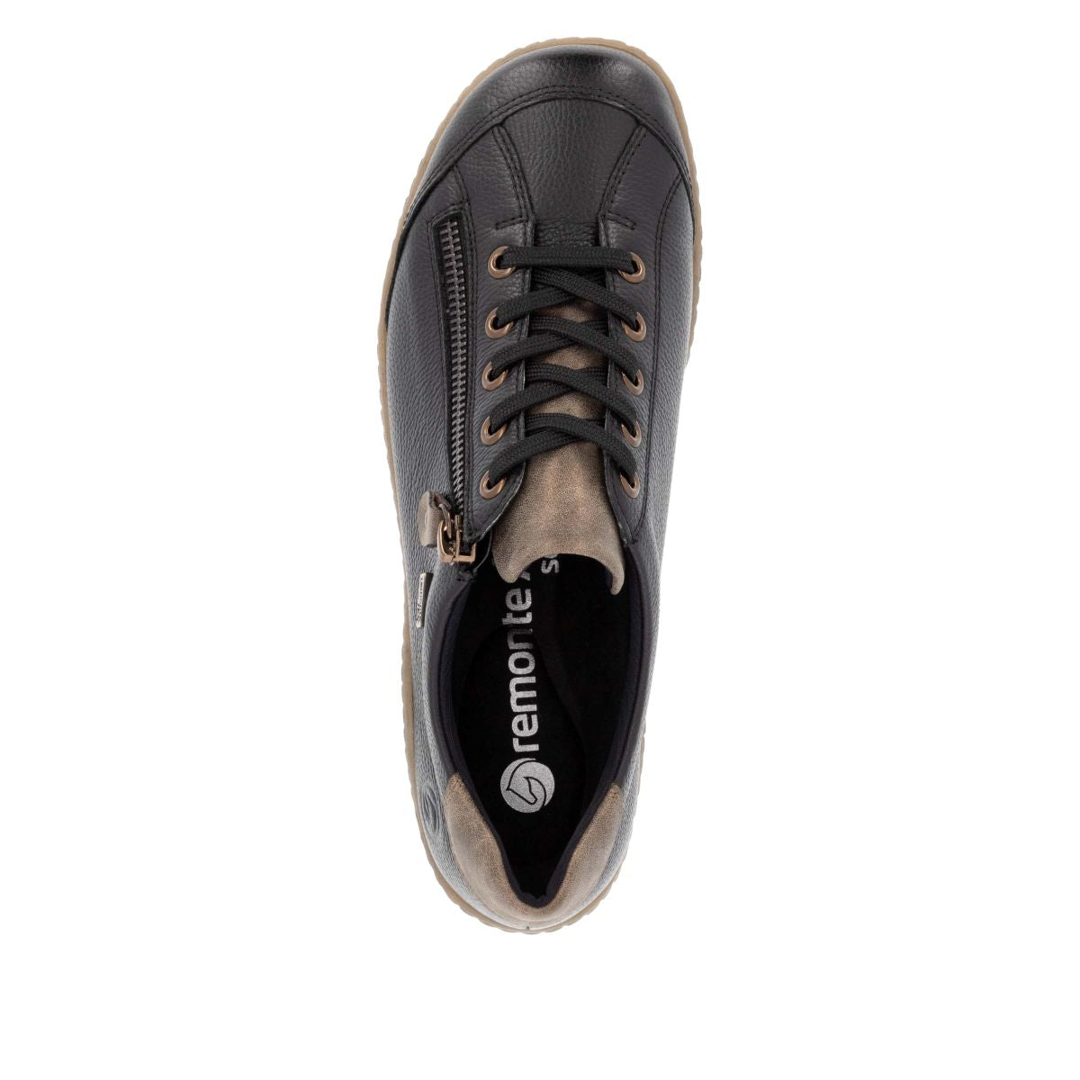 Remonte R1402 Women's Lace Zip Shoe – Black Brown