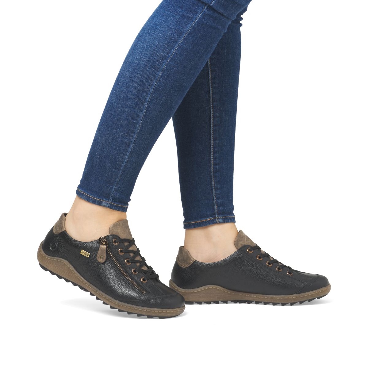 Remonte R1402 Women's Lace Zip Shoe – Black Brown