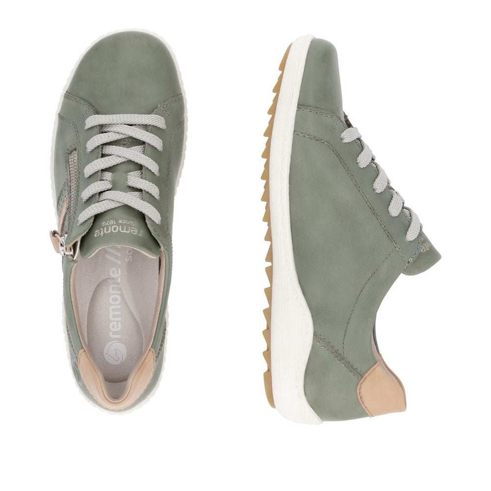 Remonte R1432 Women's Lace Up Shoe in Green