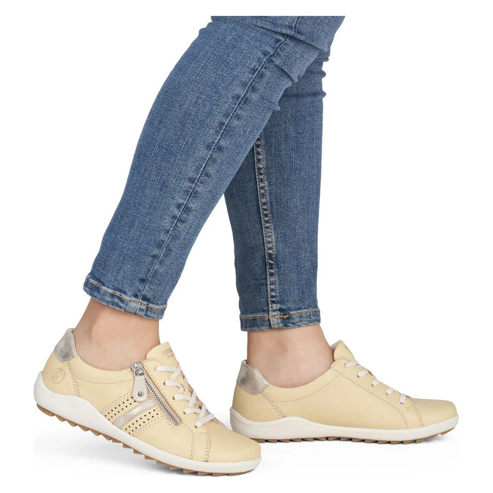 Remonte R1432 Women's Lace Up Shoe in Yellow