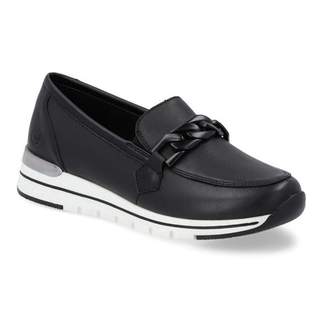 Remonte R6711 Women's Casual Slip On Flats, all day walking shoes, decorative black chain.  Style #R6711-00