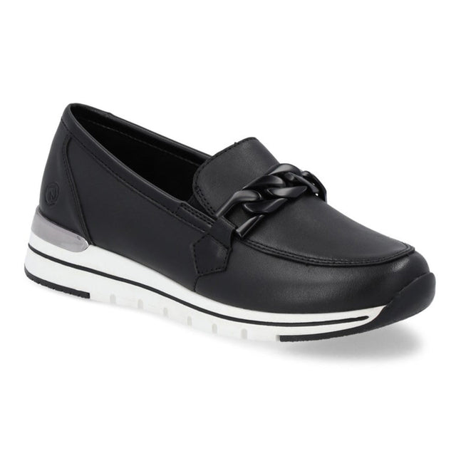 Remonte R6711 Women's Casual Slip On Flats, all day walking shoes, decorative black chain.  Style #R6711-00