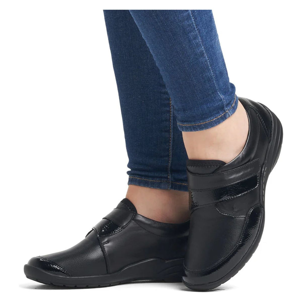 Remonte R7600 Women's Slip On Shoe in Black Patent