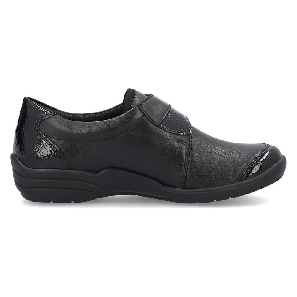 Remonte R7600 Women's Slip On Shoe in Black Patent