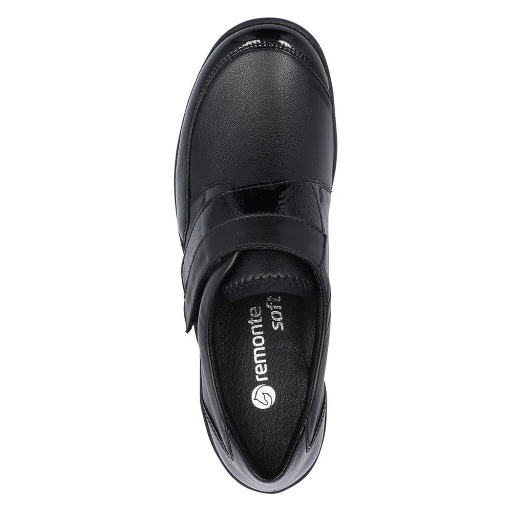 Remonte R7600 Women's Slip On Shoe in Black Patent