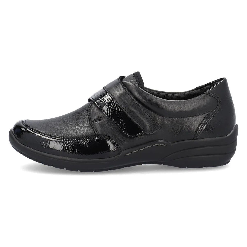 Remonte R7600 Women's Slip On Shoe in Black Patent