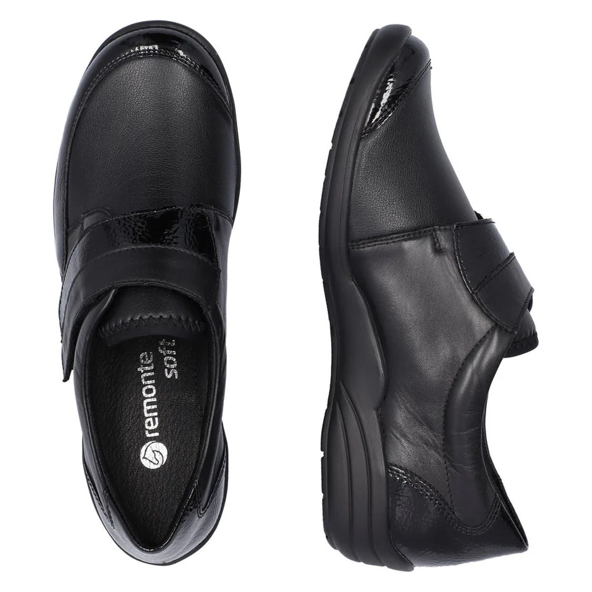 Remonte R7600 Women's Slip On Shoe in Black Patent