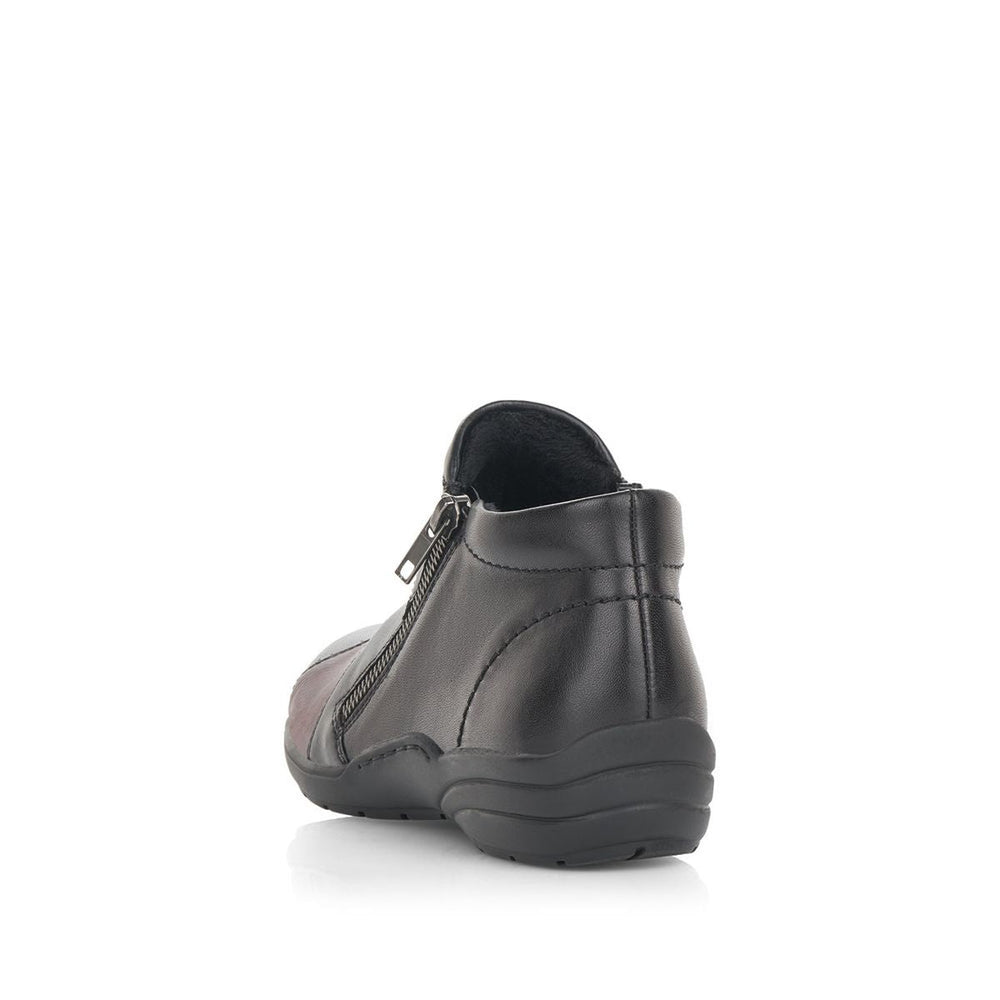 Remonte D7674 Women's Side Zip Shoe in Wine