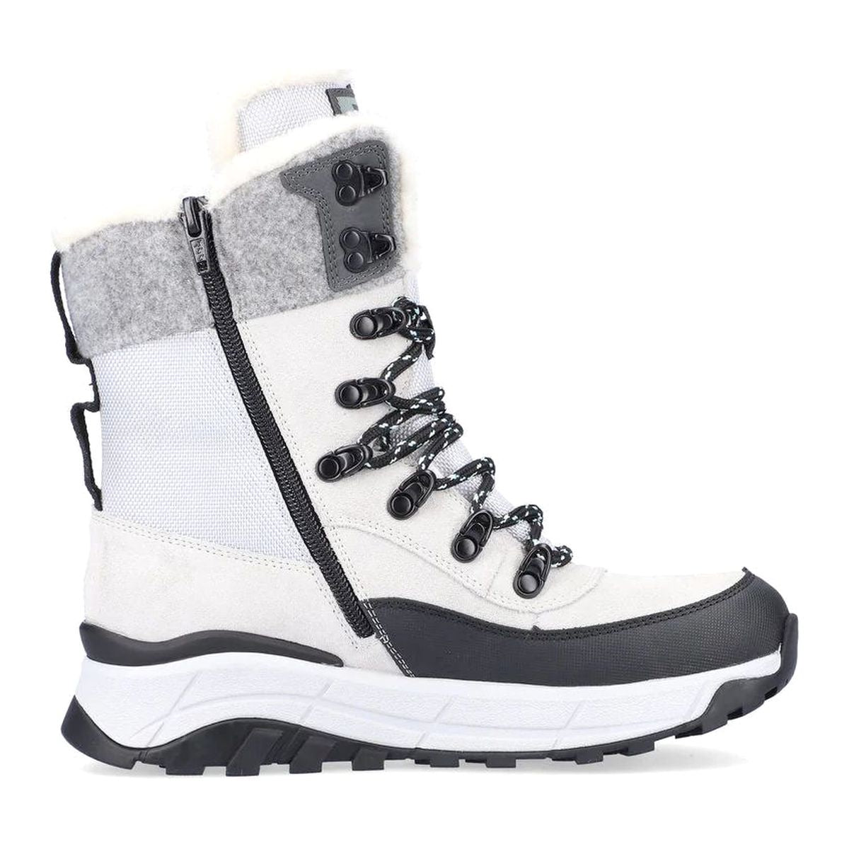 W0066 Womens Winter Lace Up Boots with side zip