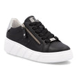 Rieker Women's Platform Lace-Up Sneaker – Black & Mother-of-Pearl